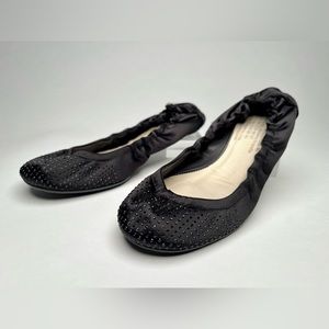 pedro garcia :: size/36 (6 US) :: isabela black satin ballet flat